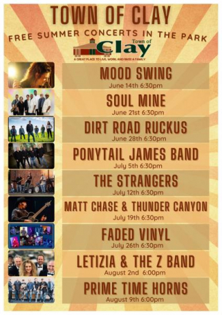 Town of Clay Summer Concert Series 2022 Bands
