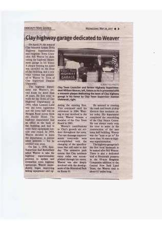 Bill Weaver Highway A Dedication